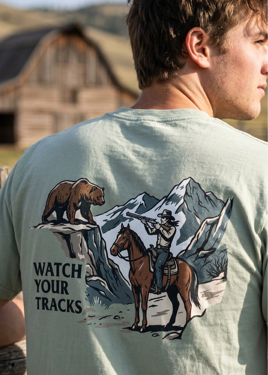 'Watch Your Tracks' Graphic T-Shirt